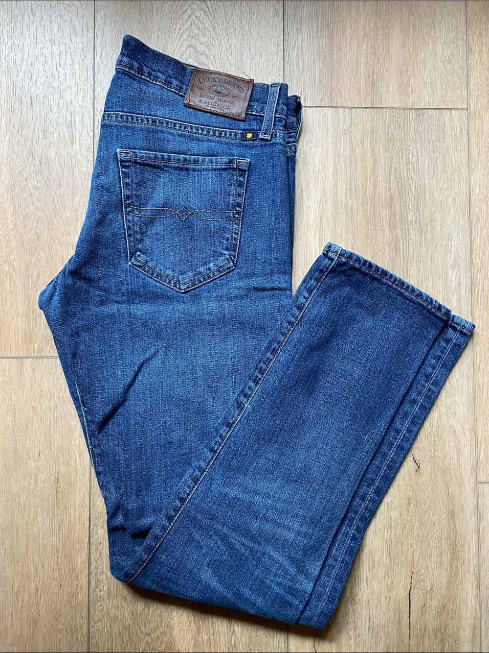Lucky Brand Men's Dark Blue Straight Jeans